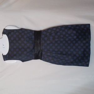 CLUB MONACO Black & Purple Polkadot Sleeveless Dress. Size 00.